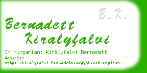 bernadett kiralyfalvi business card